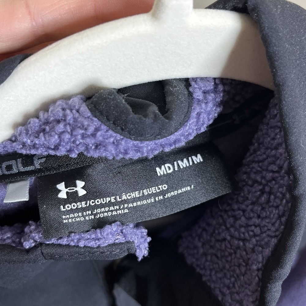 Under Armour Golf Men's Fleece 1/4 Snap Pullover Jacket M Sherpa Gorpcore Sweat - Picture 5 of 6